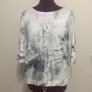 Habitat 3/4 sleeve shirt white and Black szS